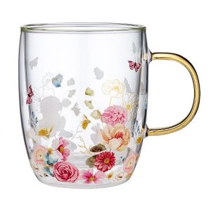 Springtime Soiree Double Walled Glass Mug