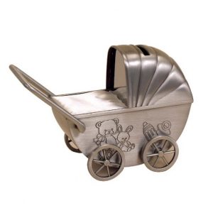 Pewter Pram Money Box