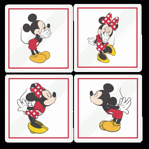 Disney - Mickey & Minnie Mouse Glass Coaster Set
