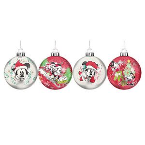 Disney Mickey And Minnie Christmas Baubles Set