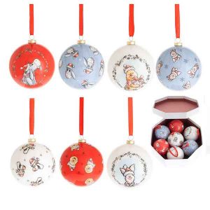 Winnie The Pooh Xmas Set of 7 Baubles