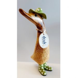 Spotted Welly Duckling With Hat Green 1