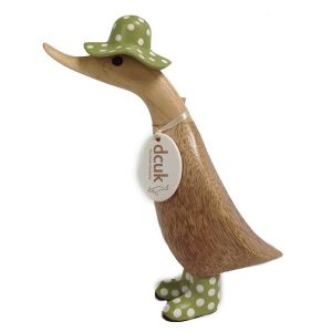 Spotted Welly Duckling With Hat Green
