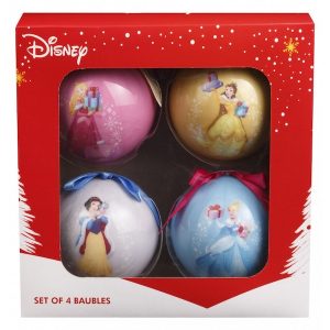 Disney Princess Set of 4 Christmas Baubles