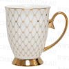 Christiana Vintage Trellis White And Gold Mug