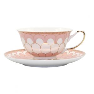 Christiana Rosette Pink Cup And Saucer