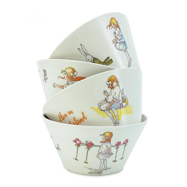 Alice In Wonderland Bamboo Bowl Set