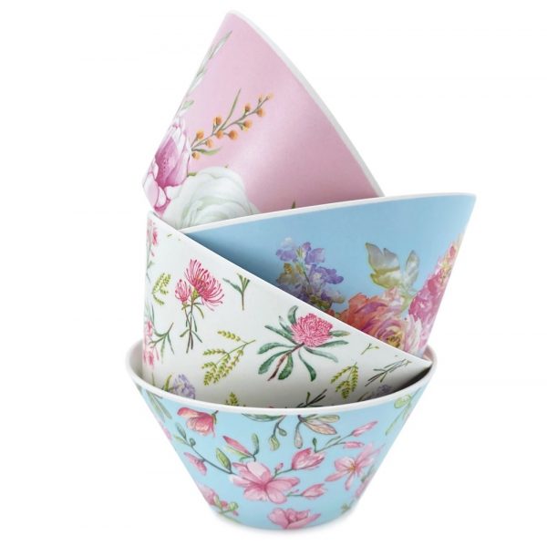 Floral Bamboo Bowl Set