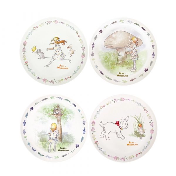 Alice In Wonderland Bamboo Plate Set