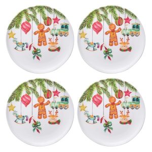 Hanging out for Christmas Plate Set Of 4