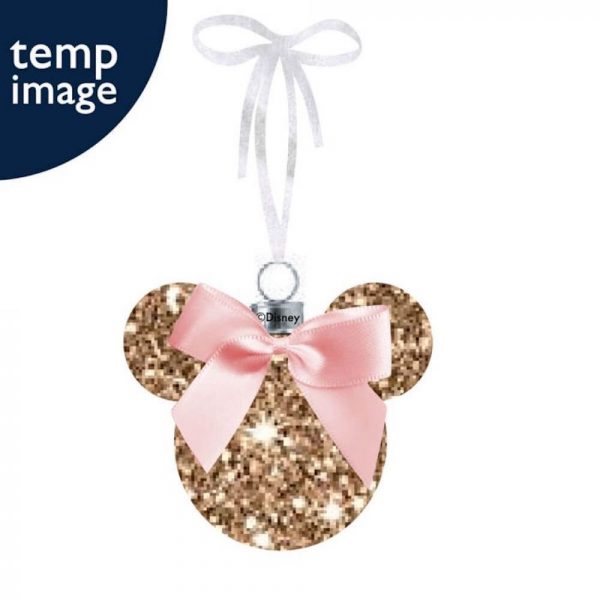 Minnie Christmas Pastel Gold Glitter Bauble Boxed