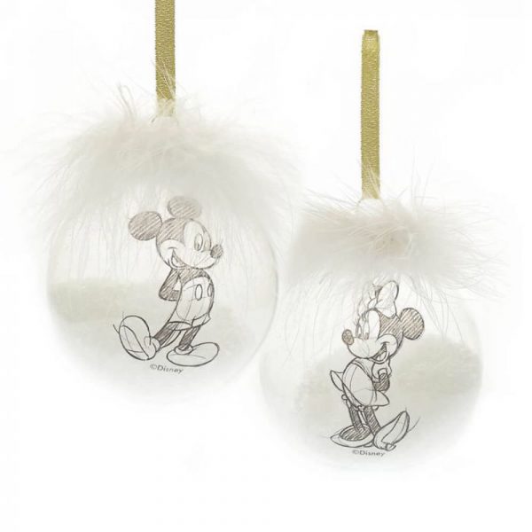 Disney Christmas Collectible Bauble Set: Mickey & Minnie