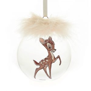 Disney Christmas Feather Glass Bauble Bambi