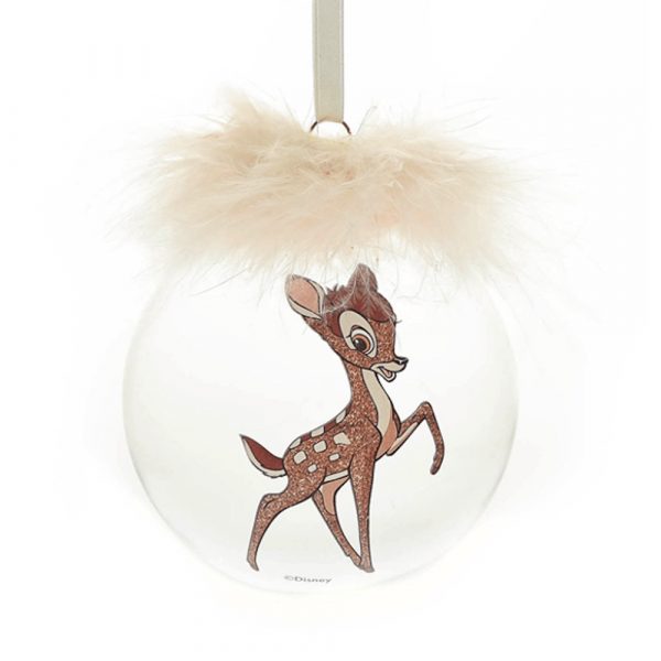 Disney Christmas Feather Glass Bauble Bambi