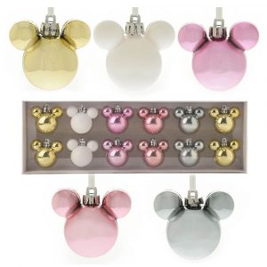 Mickey Christmas Mini Blush Baubles Set of 12