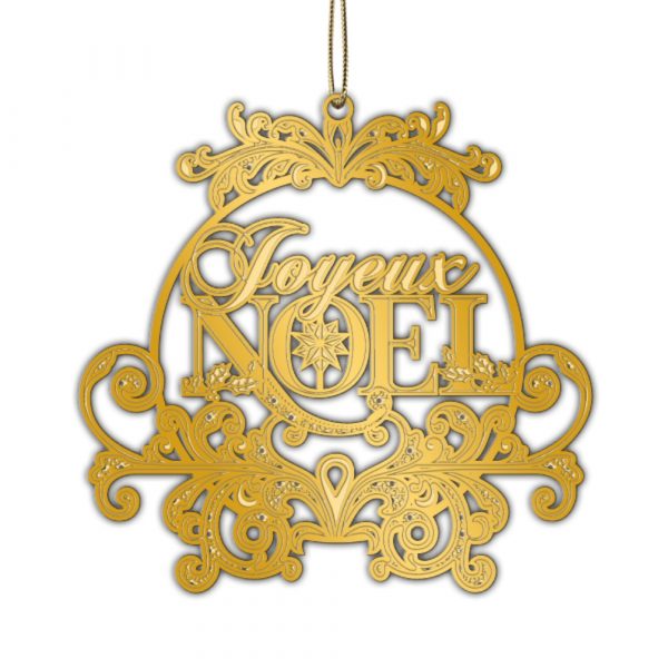 Adornment Gold Xmas Joyeux Noel Ornament