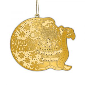 Adornment Gold Xmas Santa List Ornament