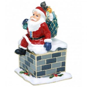 Xmas Santa Down Chimney Trinket Box