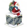 Xmas Santa Down Chimney Trinket Box