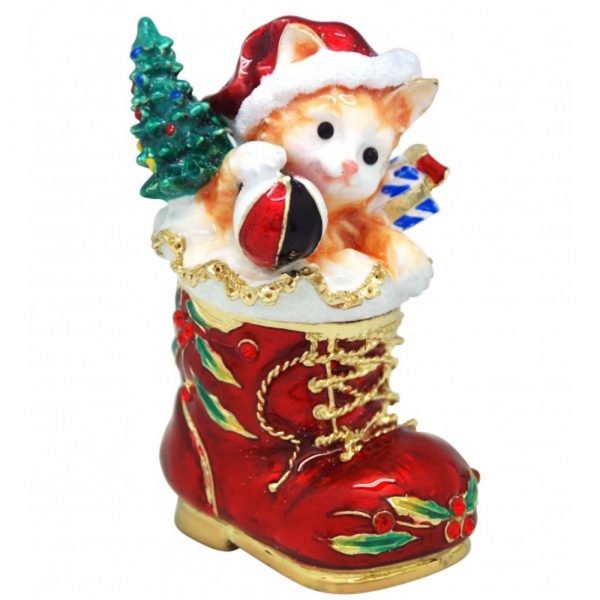 Xmas Kitten Trinket Box