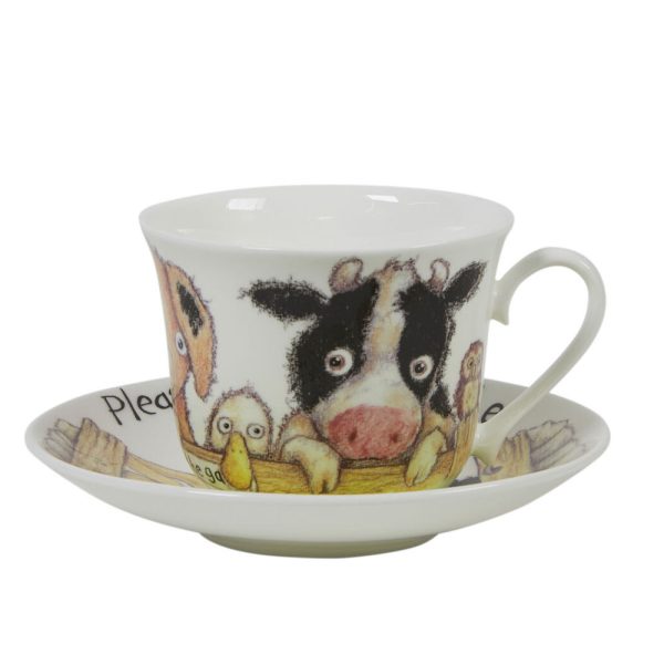 Roy Kirkham Please Shut The Gate Cow Cup And Saucer