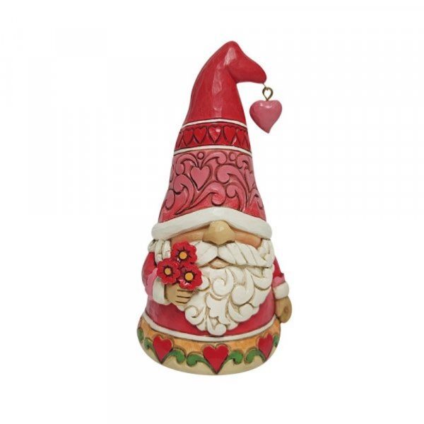 Jim Shore Heartwood Creek Gnomes- Love Gnome With Red Hearts Hat