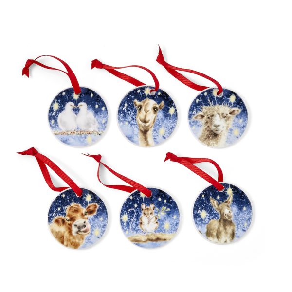 Wrendale Christmas Nativity Animal Ornaments Set