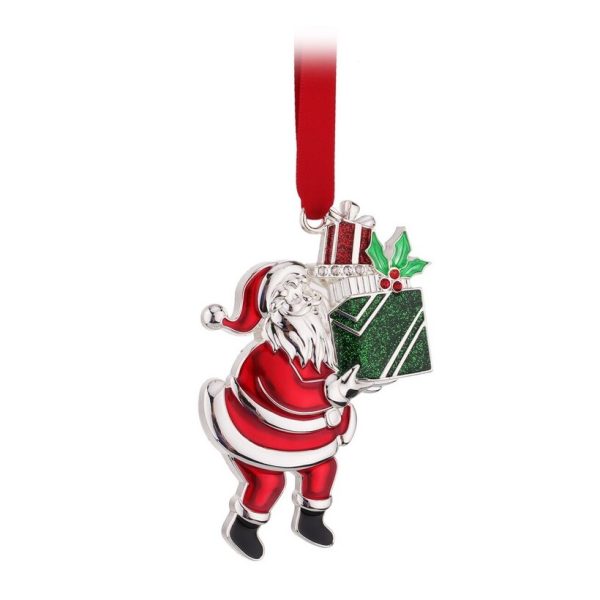 Whitehill Christmas Santa With Giftbox Hanging Ornament