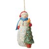 Jim Shore Heartwood Creek Snowman With Tree Hanging Ornament