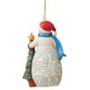 Jim Shore Heartwood Creek Snowman With Tree Hanging Ornament