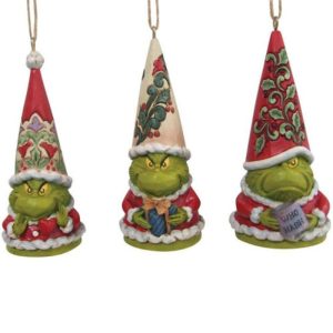 Grinch by Jim Shore - Grinch Gnome Set of 3 Hanging Ornaments