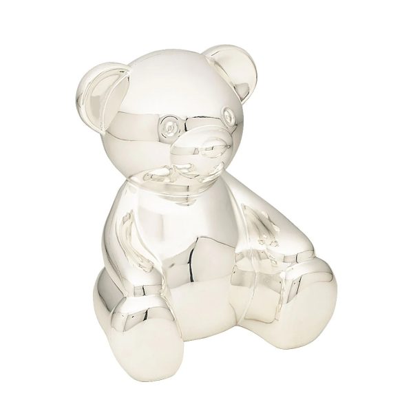 Silver-Tone Edward Bear Money Box