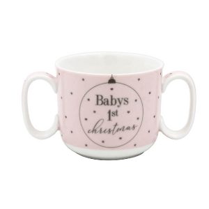 Baby's 1st Christmas Mug Pink