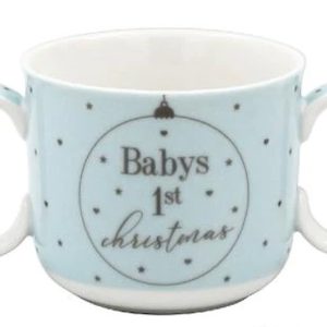 Baby's 1st Christmas Mug Blue