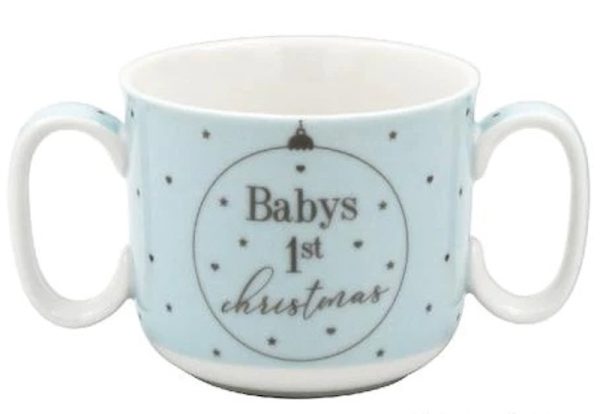 Baby's 1st Christmas Mug Blue