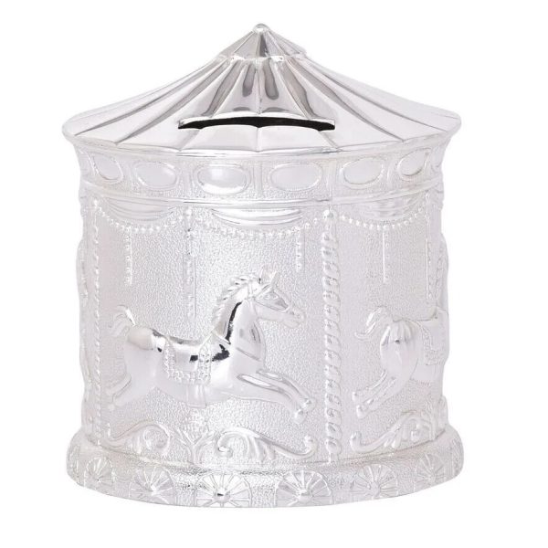 Silver Merry Go Round Money Box