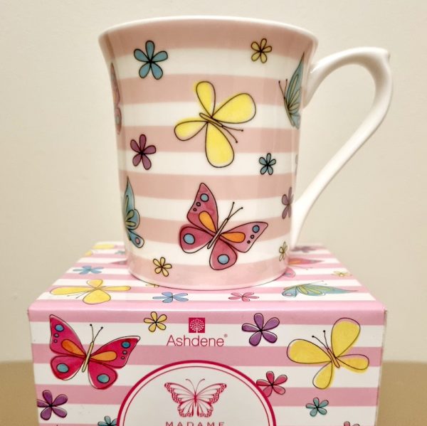 Ashdene Madame Butterfly Stripe Mug