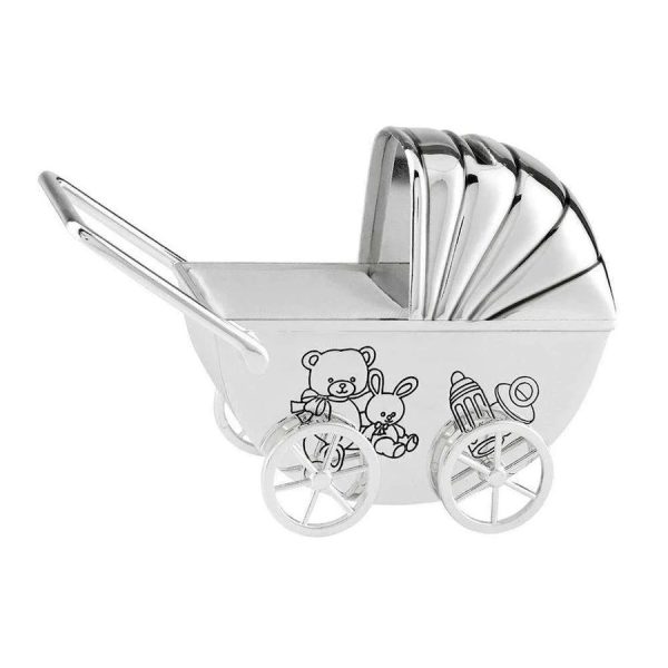 Silver Plated Pram Money Box