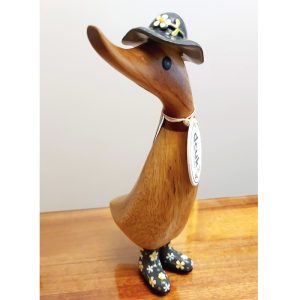 Floral Welly Ducklings Grey With Hat 1