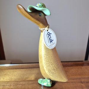 Floral Welly Ducklings Green With Hat