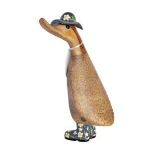 Floral Welly Ducklings Grey With Hat