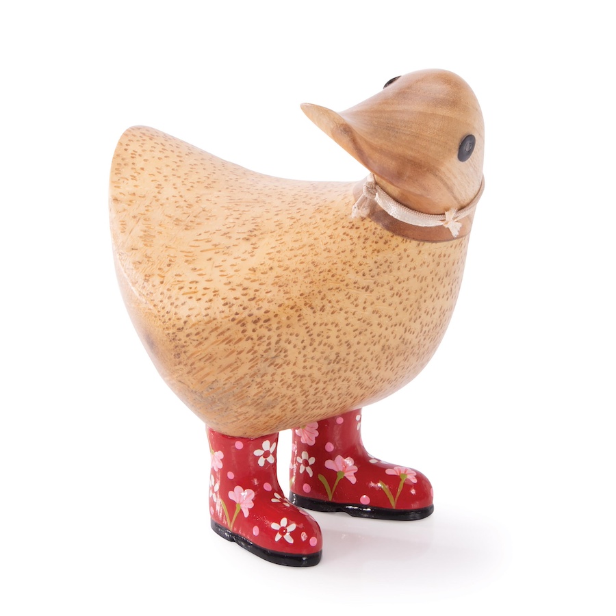 Ducky With Red Floral Welly Boots 1