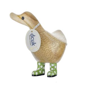 Ducky With Green Spotty Welly Boots