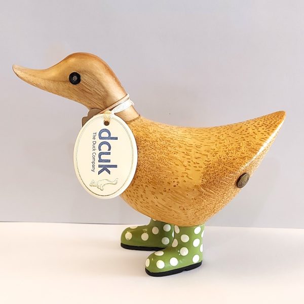 Ducky With Green Spotty Welly Boots 1