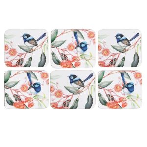 Ashdene Blue Wren & Eucalyptus Coaster Set