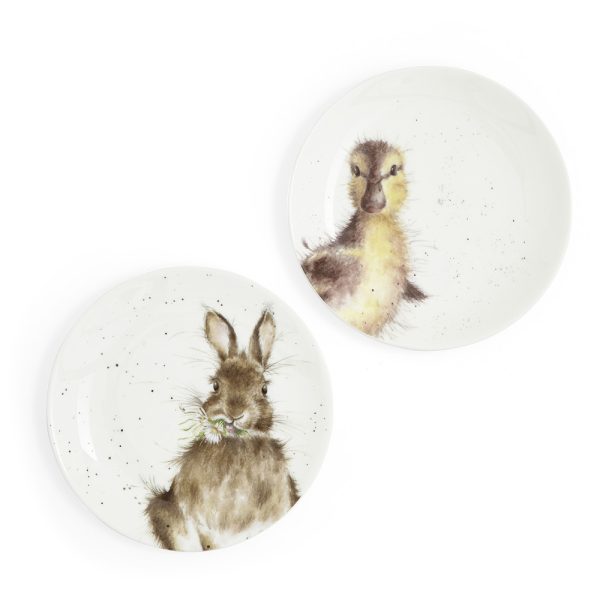 Wrendale Coupe Plates - Rabbit and Duck