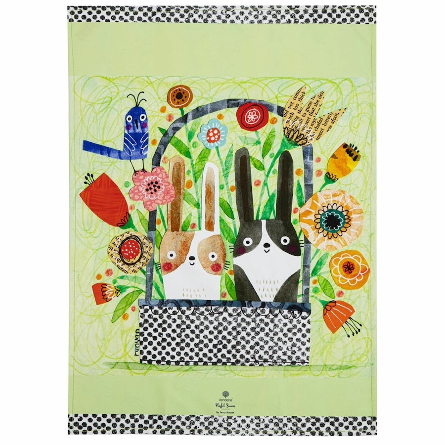 Ashdene Playful Bunnies 2pk Kitchen Towel