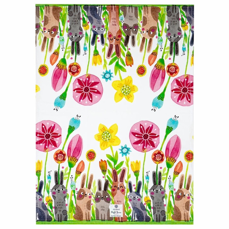 Ashdene Playful Bunnies 2pk Kitchen Towel