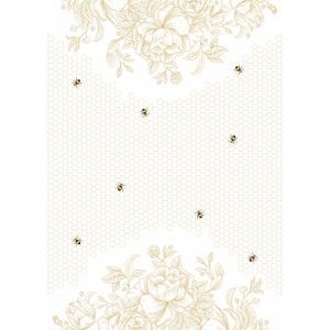 Beeutiful Bees Tea Towel Gold Flower