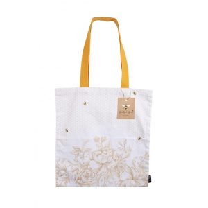 Beeutiful Bees Tote Bag Gold Flower
